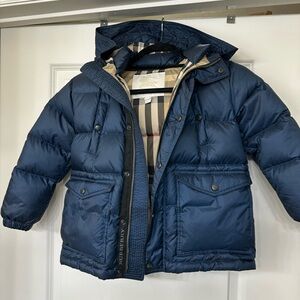 Burberry Kids Blue Puffer Coat